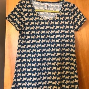 Lularoe classic tee. Westie/Scottie. XXS